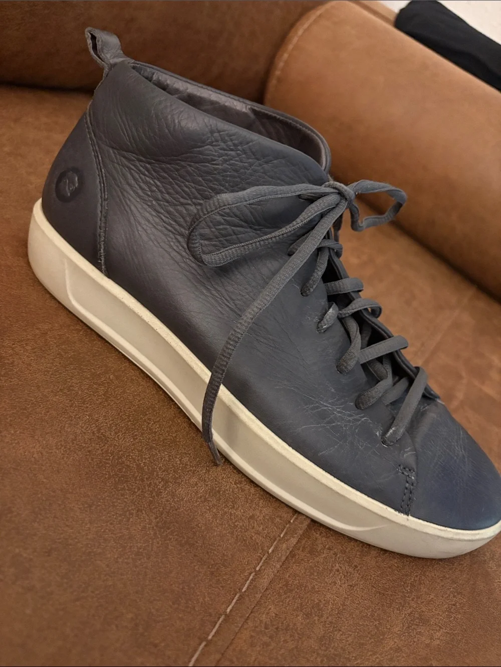 Ecco Soft 7 Runner Ankle Boots Charcoal Leather 41 7